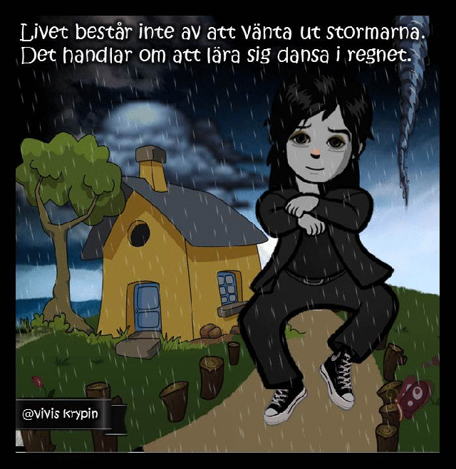 Livet består inte av att vänta ut stormarna-animation